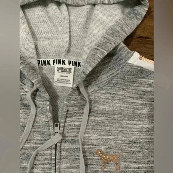 PINK VS HTF FLORAL BLING HOODIE / JOGGERS OUTFIT SET L - Picture 11 of 13